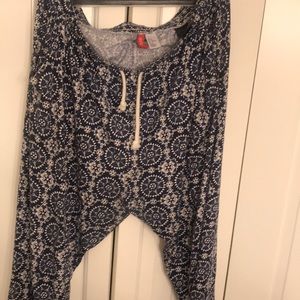 H&M harem style joggers - XL (blue and white)